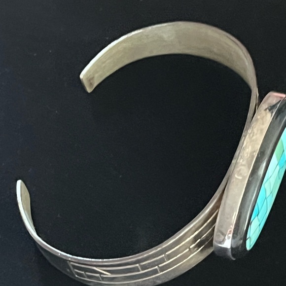 Mine Finds by Jay King Turquoise Mosaic Inlay Cuff Bracelet - Picture 5 of 6